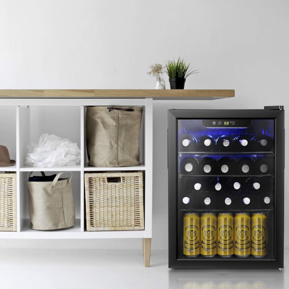Wine Beer Mini Fridge - 16 Bottle Wine Cooler/Cabinet Beverage Refrigerator