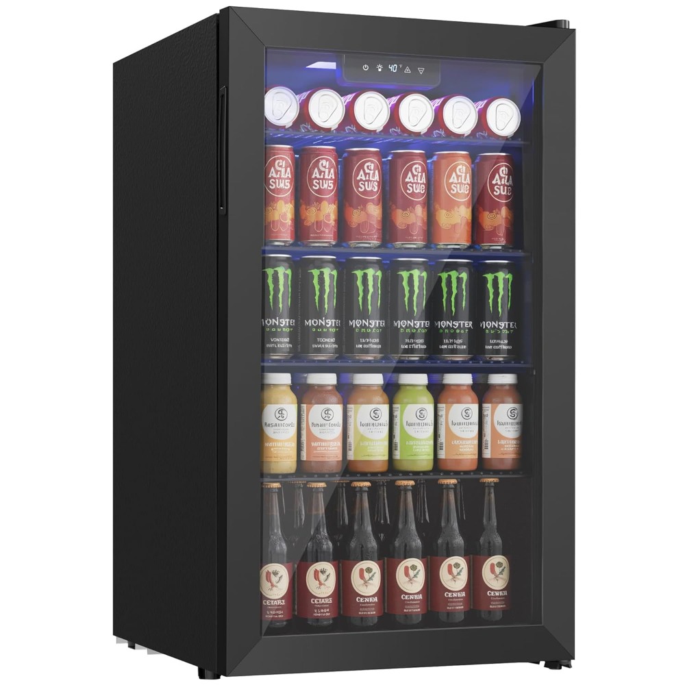 Wine Beer Mini Fridge - Beverage Refrigerator Cooler, 126 Can Mini