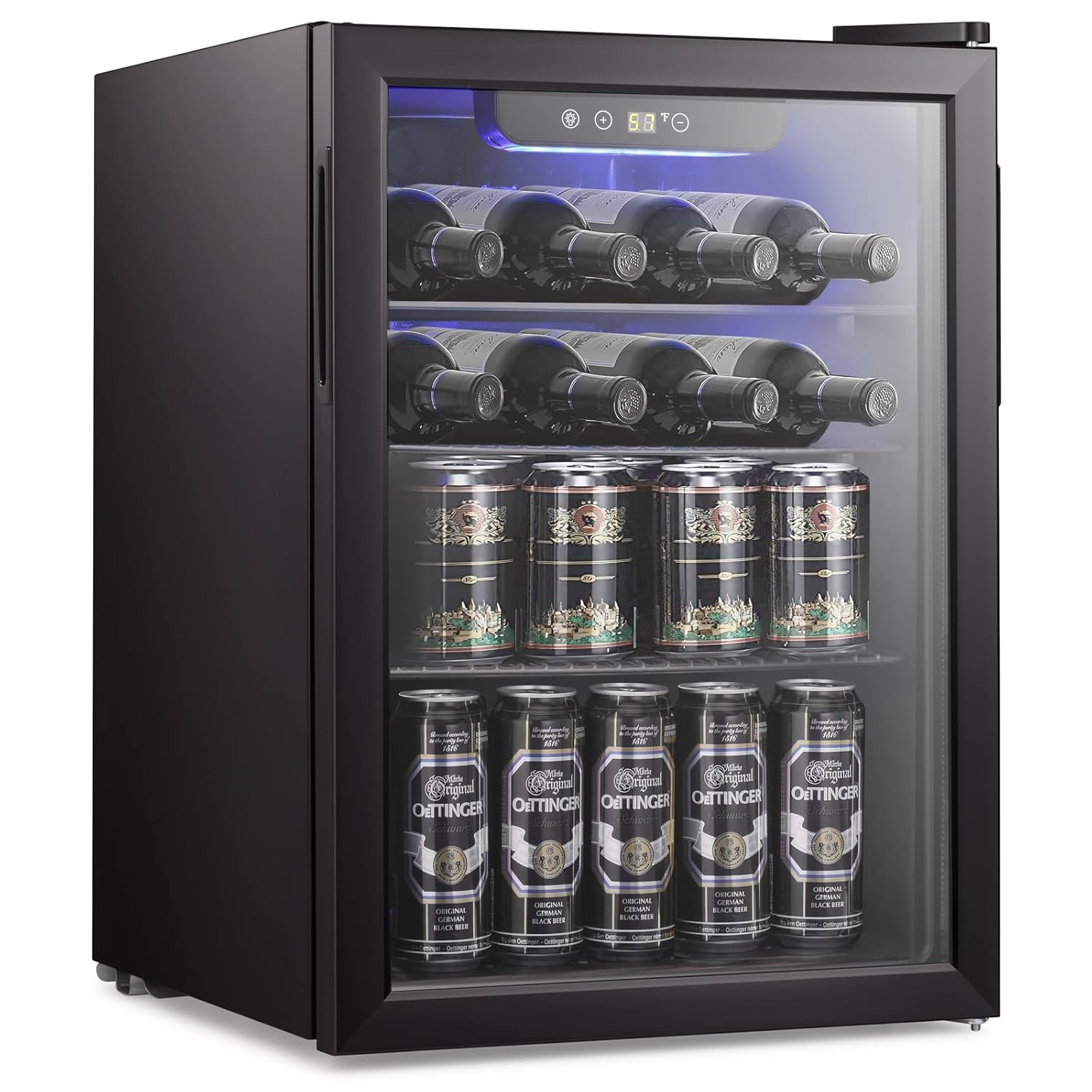 Wine Beer Mini Fridge - 2.6cu.ft Wine Cooler/Cabinet Beverage Refrigerator, Small