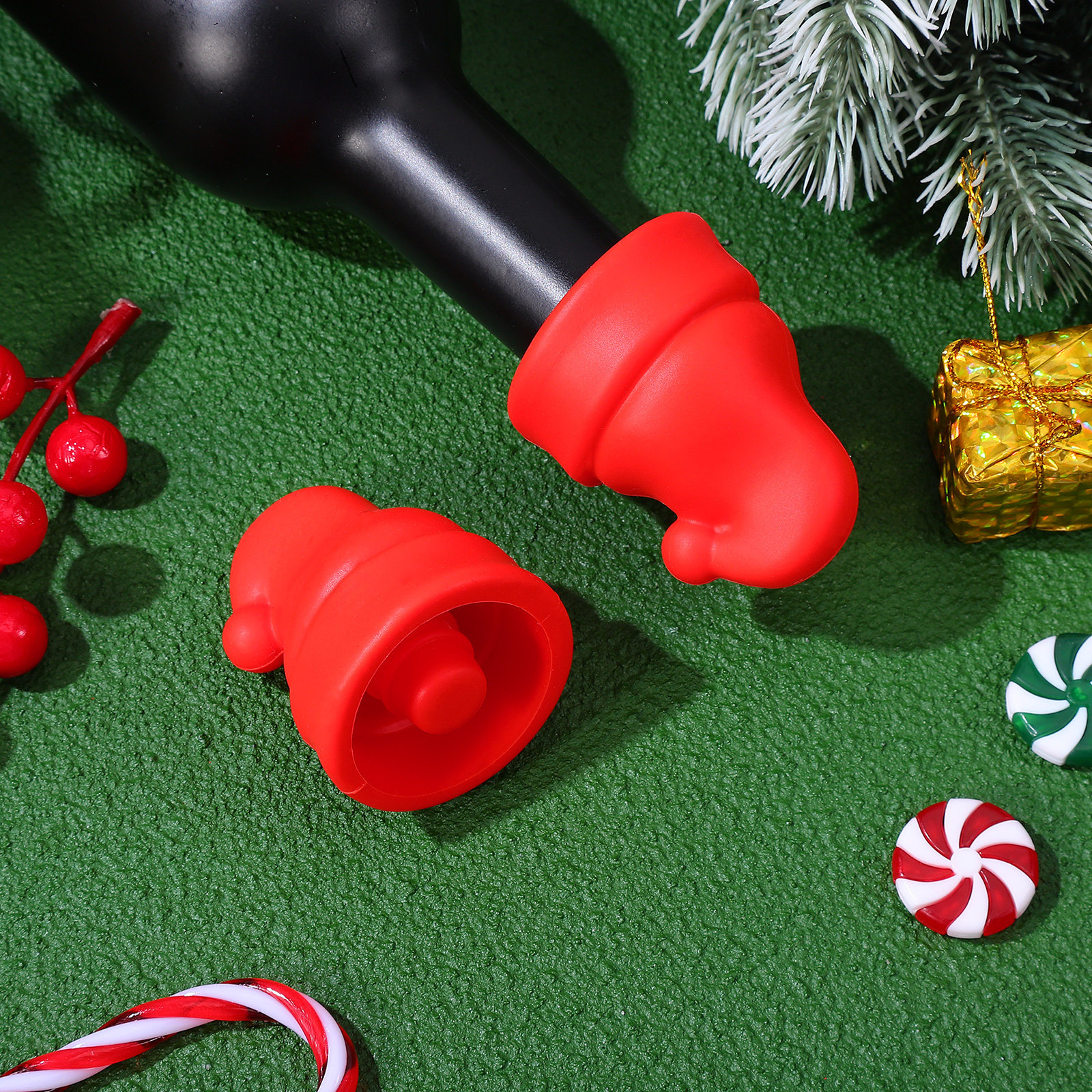 2Pcs Mini Santa Hat Wine Stopp - Wine Beer Hat recension och pris