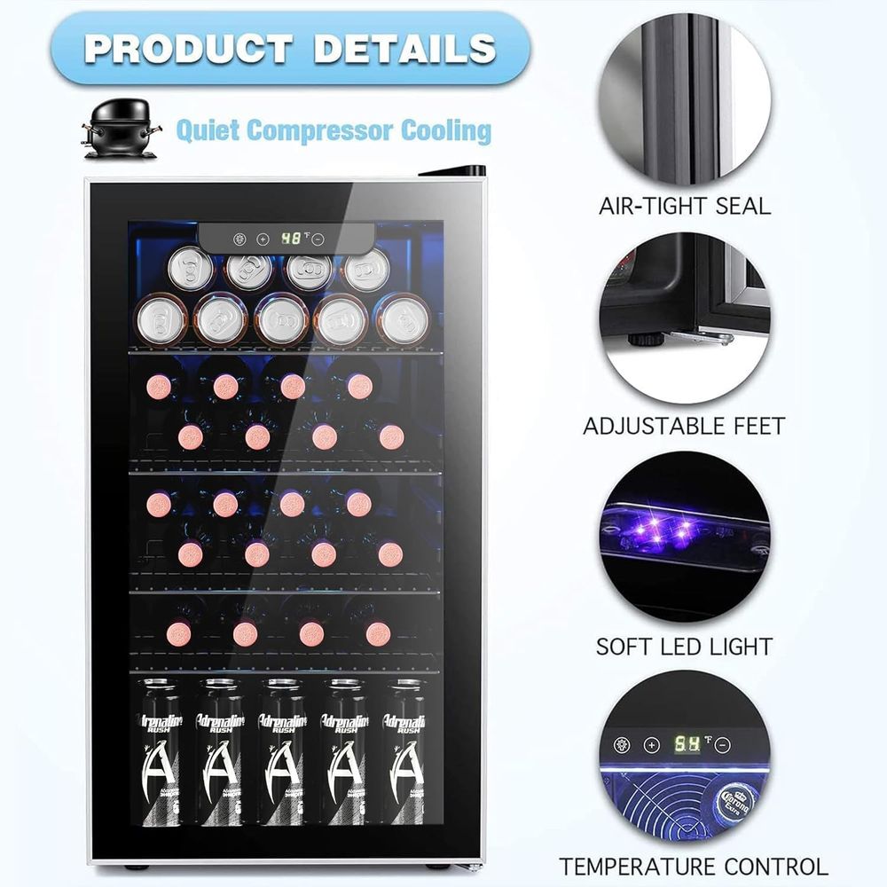 26 Bottle 130 Can Wine Cooler  - Wine Beer Fridge Cabinet recension och pris