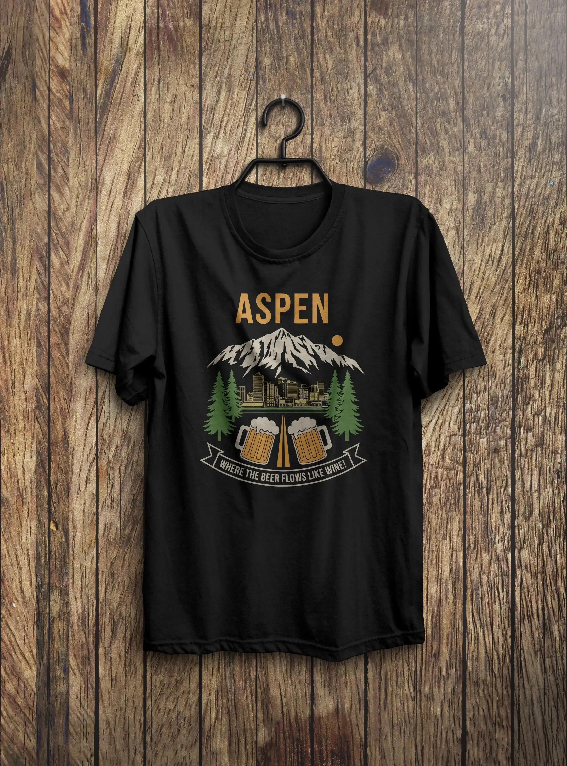 Aspen T Shirt Funny Where The  - Beer And Wine Quote recension och pris