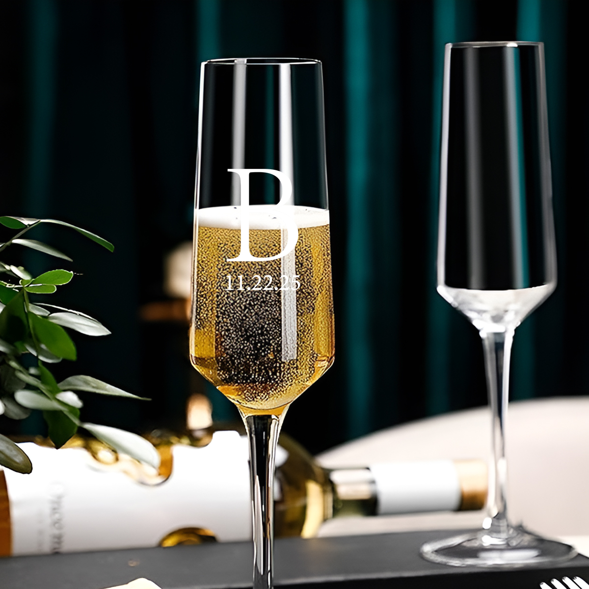 Custom Wedding Champagne Glass - Champagne Flute Pair recension och pris