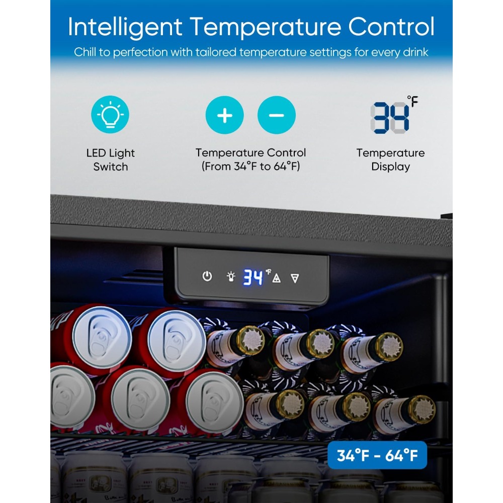 Beverage Refrigerator Cooler - - Wine Beer Mini Fridge recension och pris
