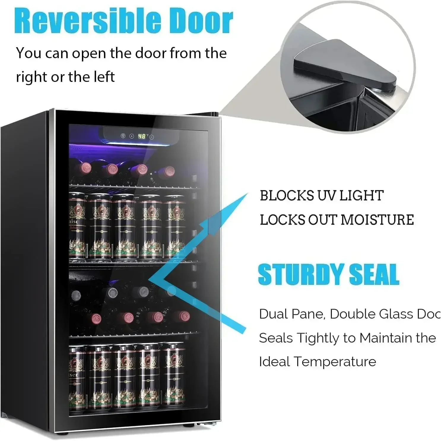 （XMSJ-Hot）26 Bottle 130 Can Wi - Wine Beer Fridge Cabinet recension och pris
