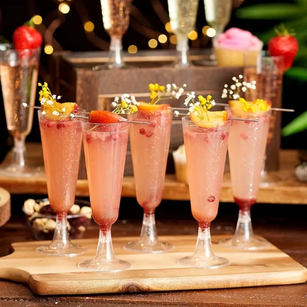 10pcs Clear Plastic Champagne  - Champagne Flute Pair recension och pris