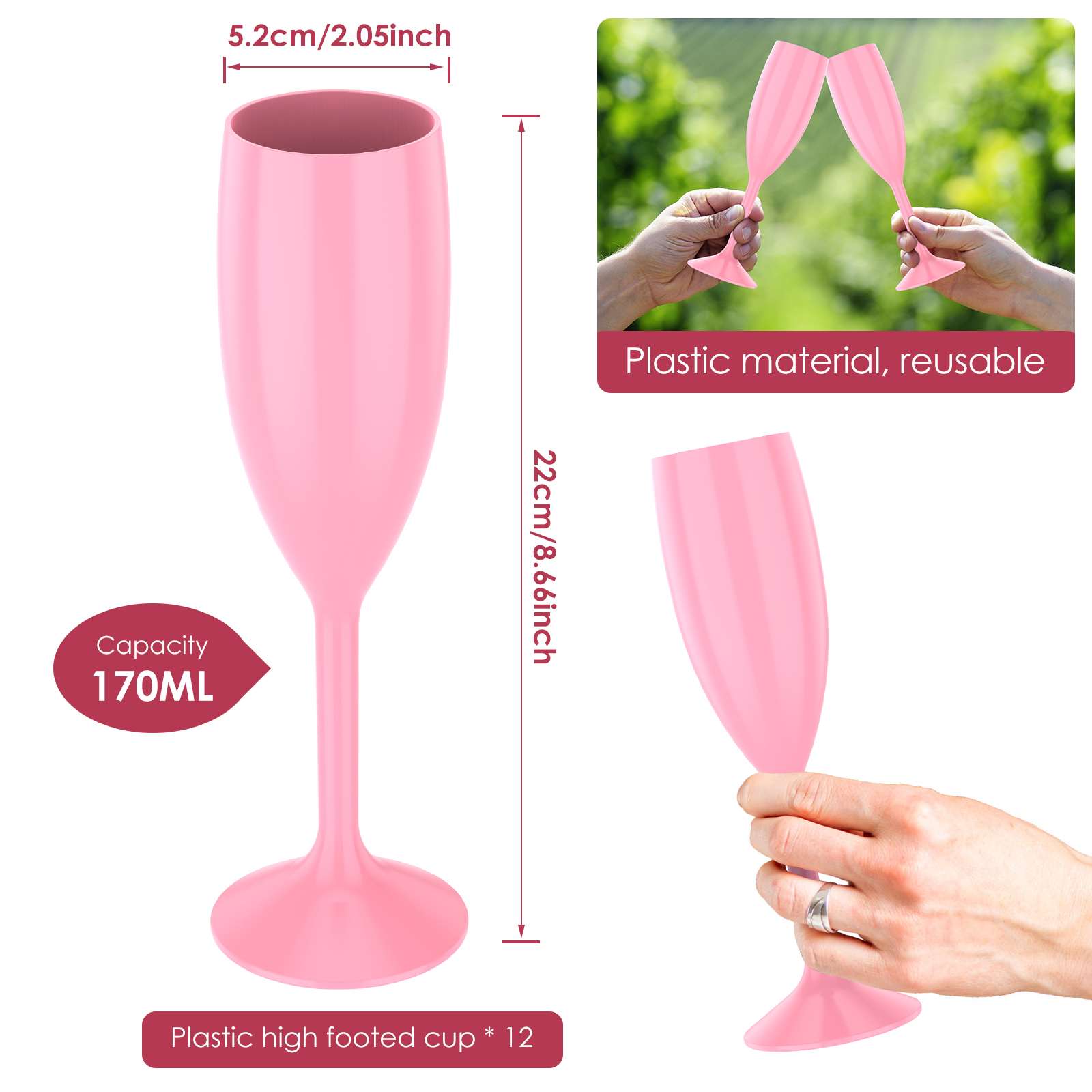 12 Pcs Champagne Flute Bulk 17 - Champagne Flute Pair recension och pris
