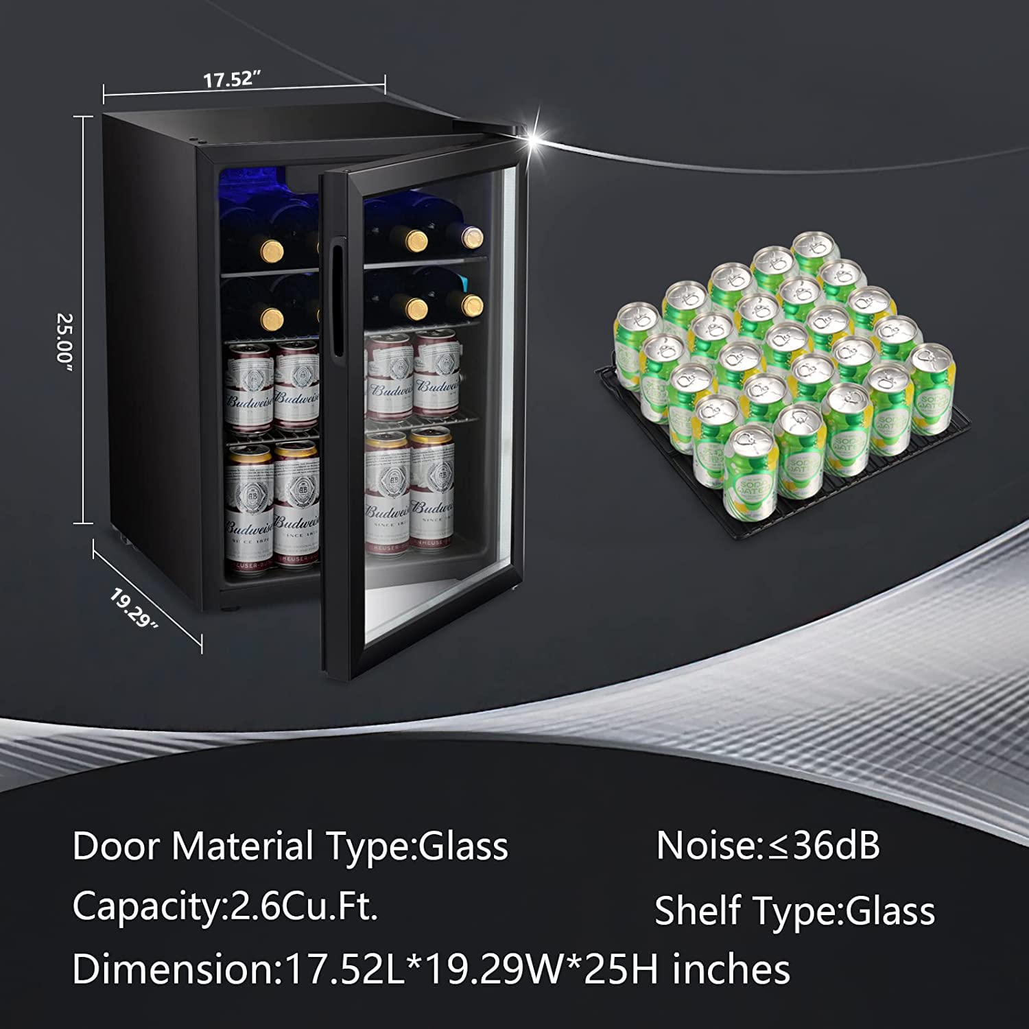 2.6cu.ft Wine Cooler/Cabinet B - Wine Beer Mini Fridge recension och pris