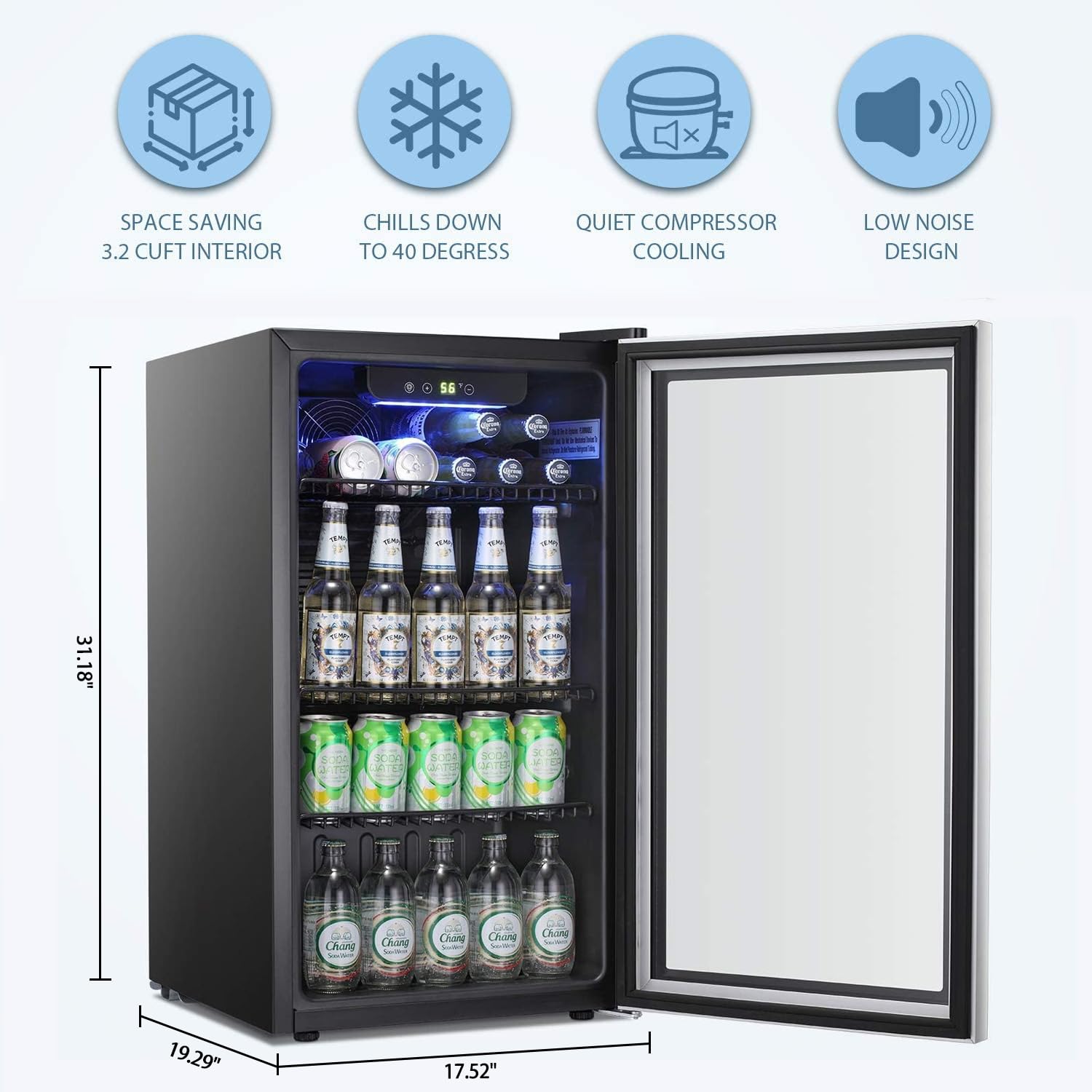 Beverage Refrigerator Cooler - - Wine Beer Mini Fridge recension och pris