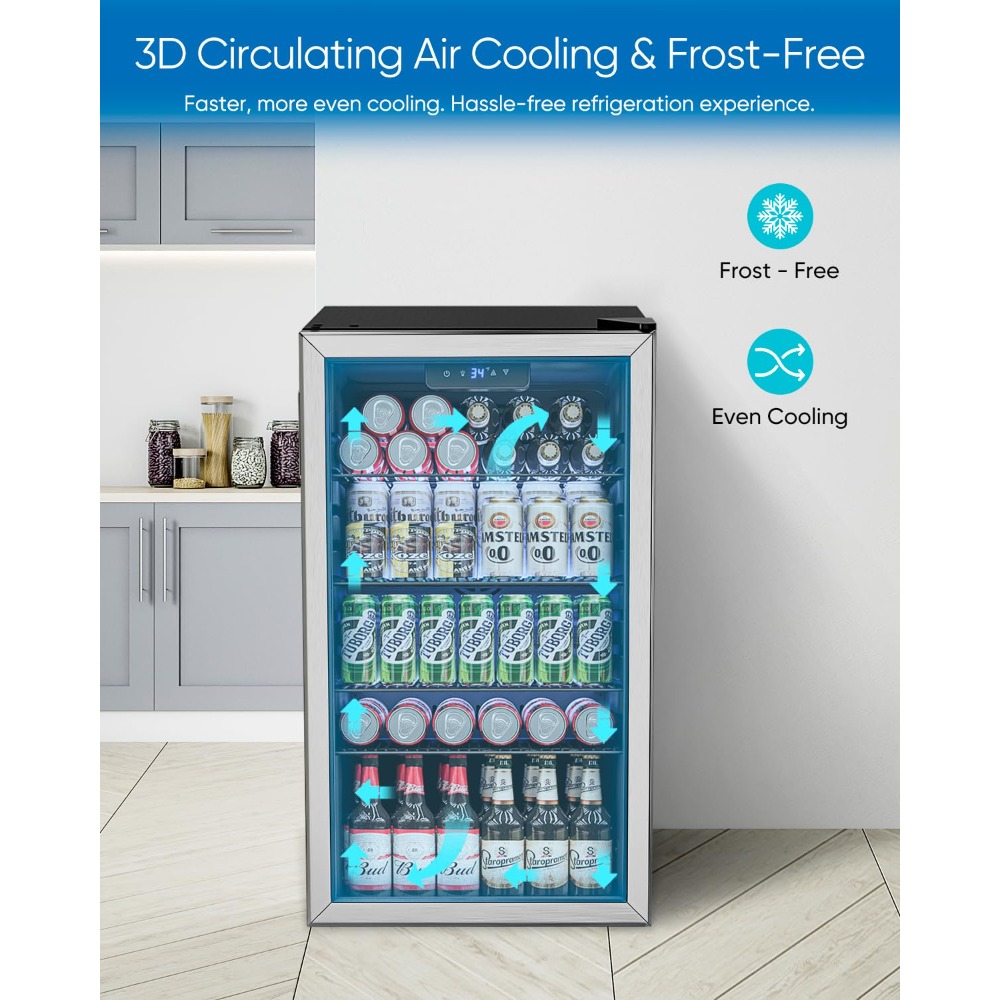 3.2 Cu.Ft Mini Fridge with Gla - Wine Beer Mini Fridge recension och pris
