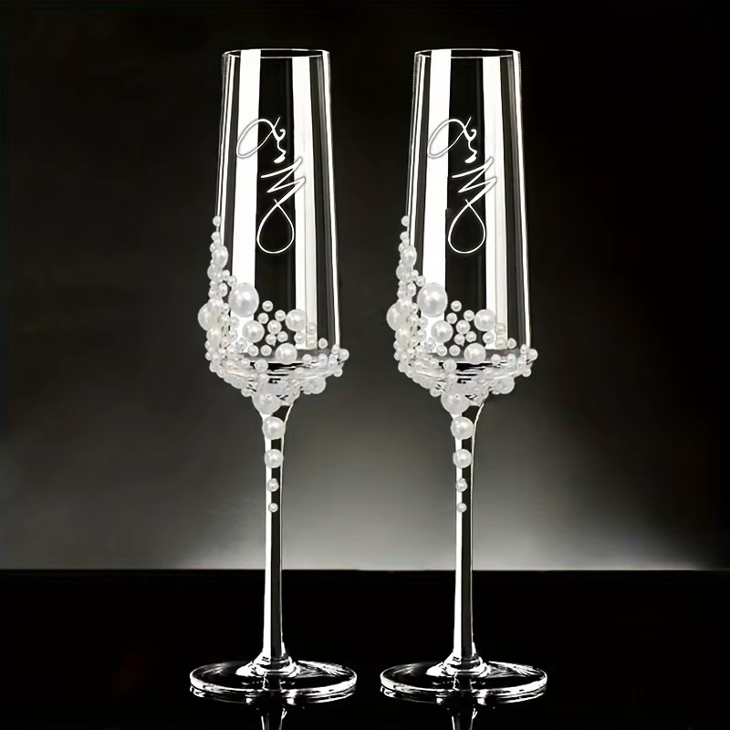 2Pcs Handcrafted Clear Crystal - Champagne Flute Pair recension och pris