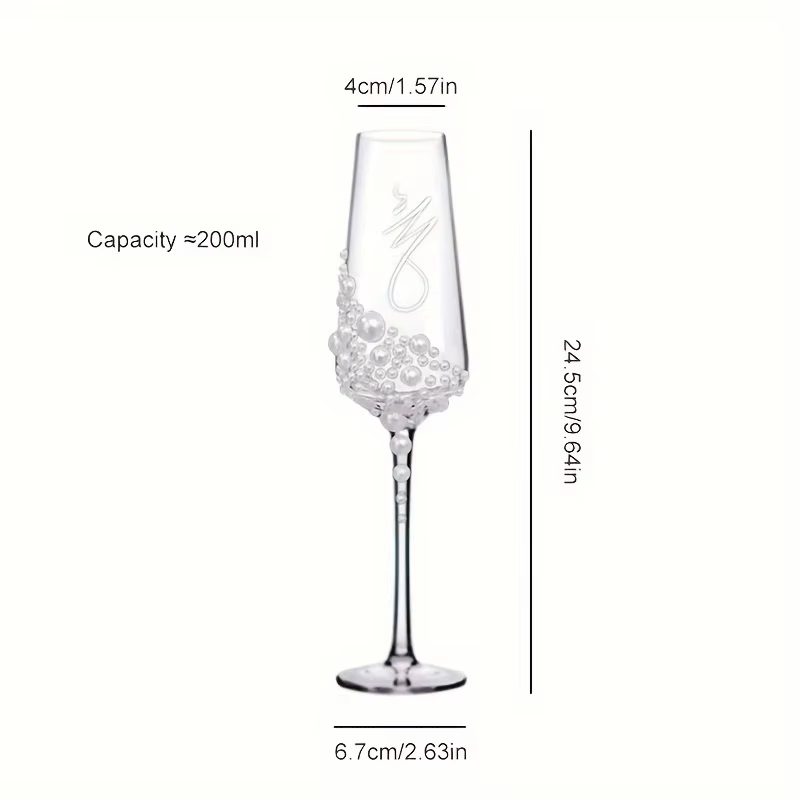 2Pcs Handcrafted Clear Crystal - Champagne Flute Pair recension och pris