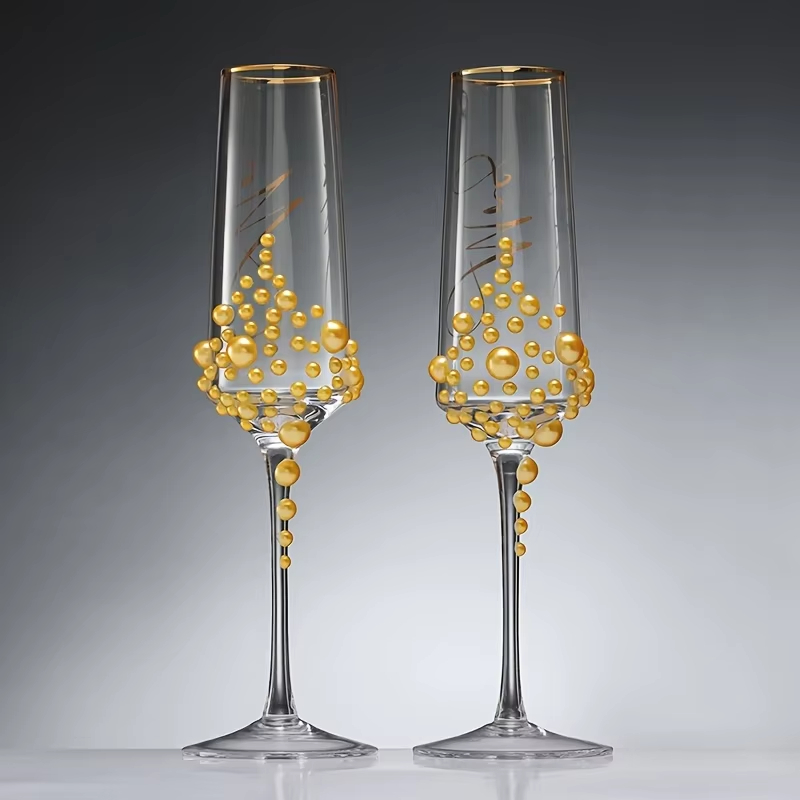 2Pcs Handcrafted Clear Crystal - Champagne Flute Pair recension och pris