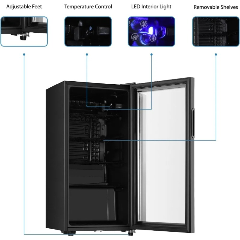 Beverage Refrigerator, 3.2 Cu. - Wine Beer Mini Fridge recension och pris