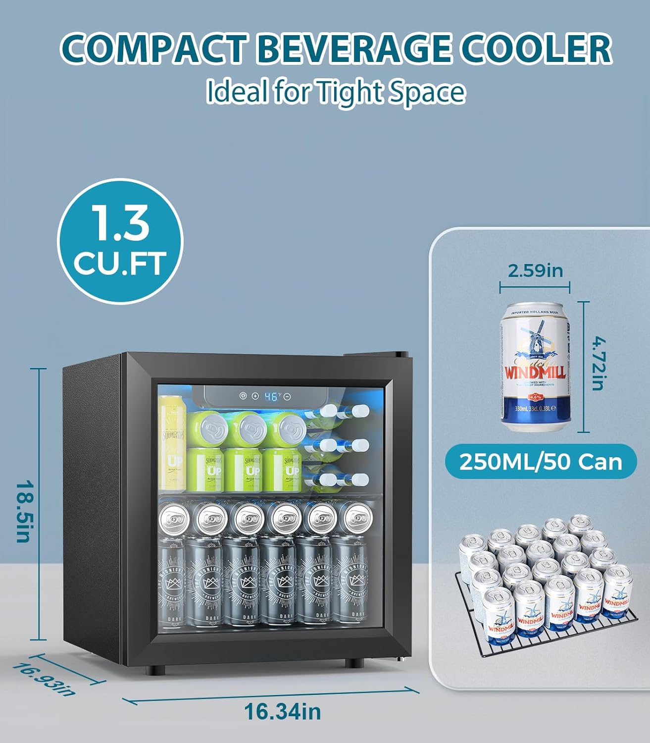 50 Cans Beverage Refrigerator  - Wine Beer Mini Fridge recension och pris