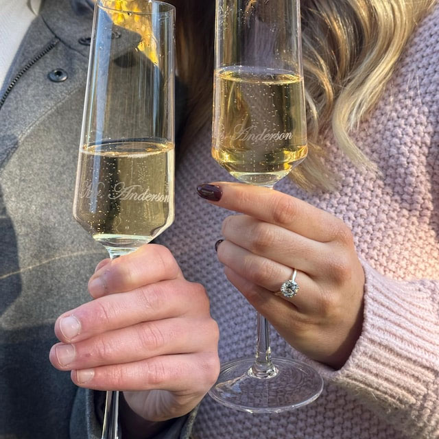 Personalized Champagne Glass V - Champagne Flute Pair recension och pris