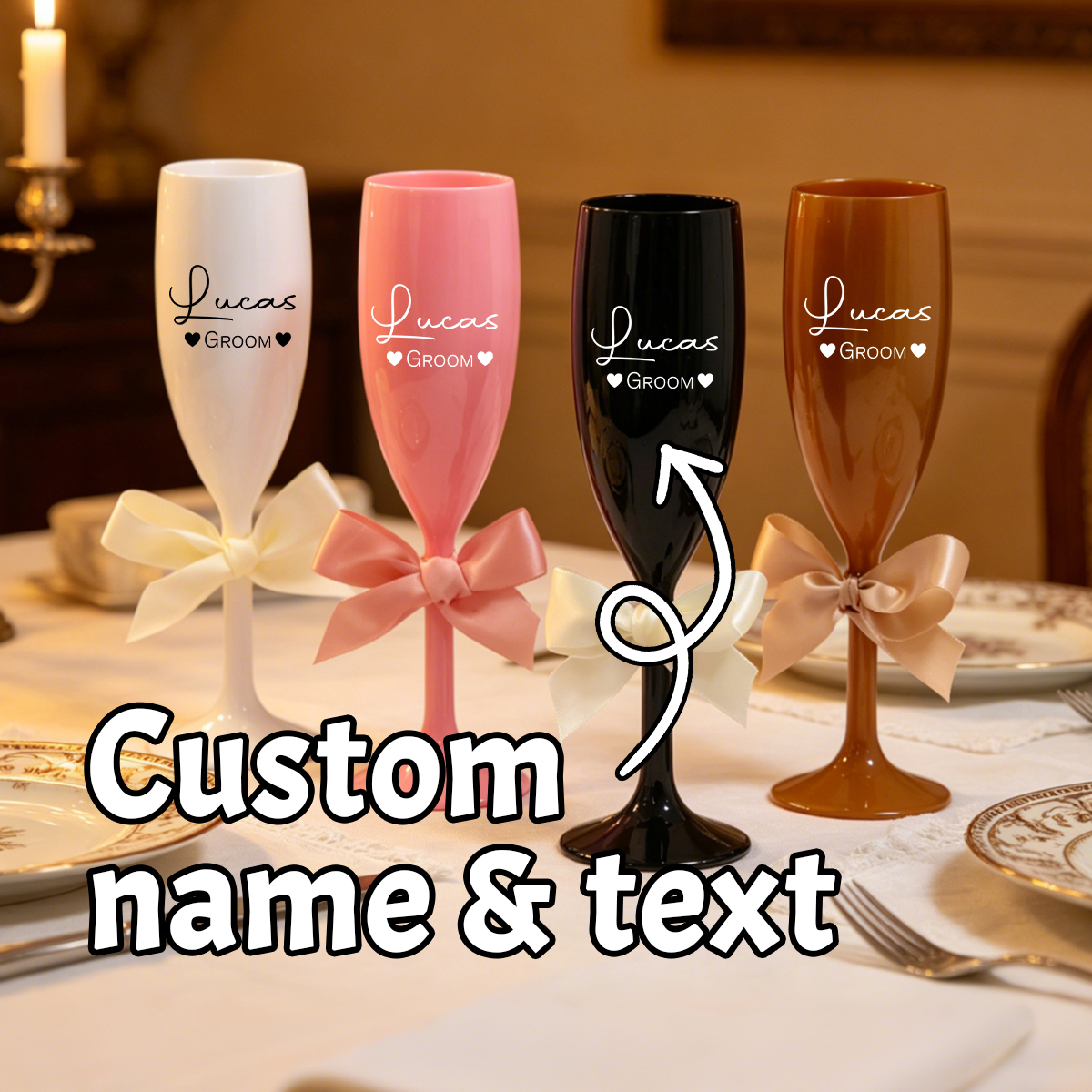 Custom Name Champagne Flute, P - Champagne Flute Pair recension och pris